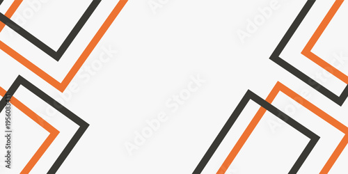 Bright black banner with a trend orange stripes