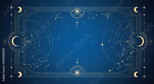 Mystical cosmic temple in night sky with astrological zodiac symbols and glowing portal