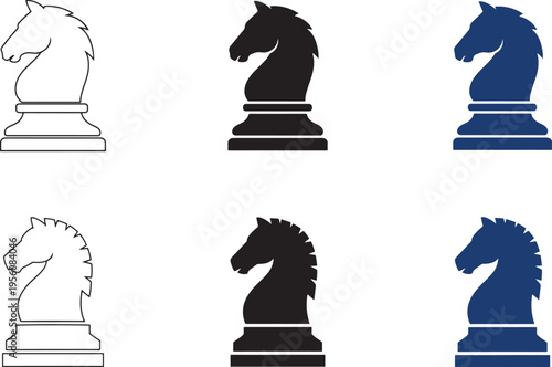 Chess knight strategy icon symbolizing tactical thinking, planning and smart moves expert.