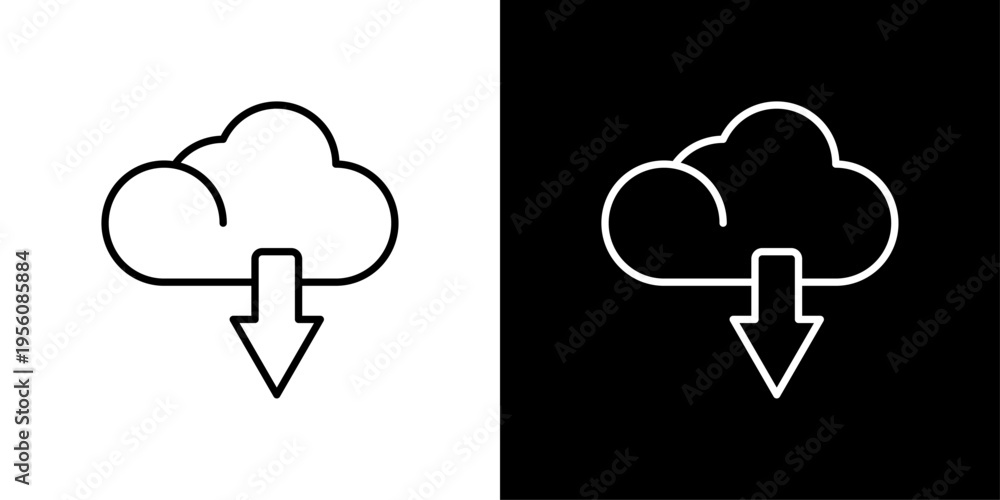 Obraz premium Download Icon Sheet Black And White