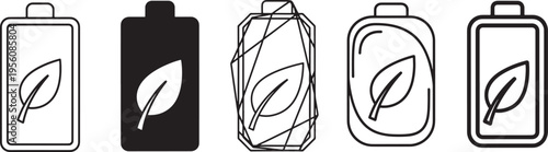 Illustration of battery types representing different energy sources and recycling concepts