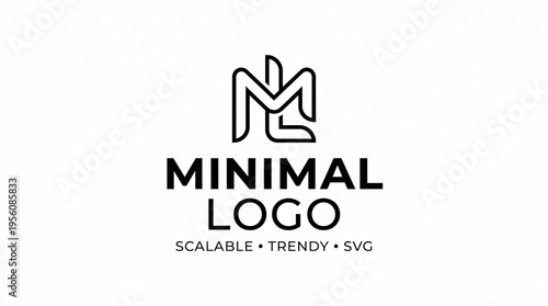 Minimal modern logo design with scalable trendy svg text