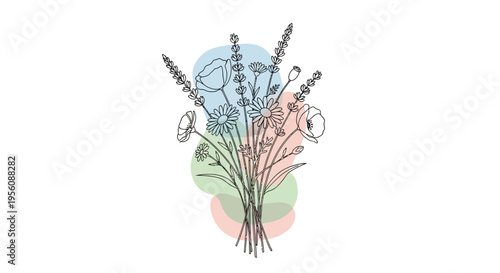 Lavender flowers bouquet in vase.