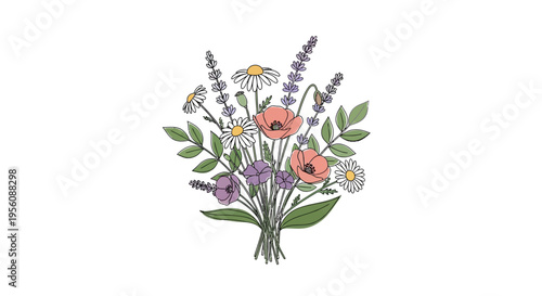 Colorful bouquet of wild flowers.