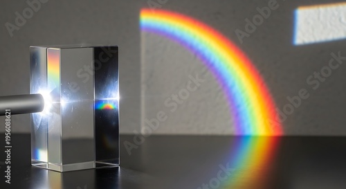 Wallpaper Mural Glass prism creates rainbow light refraction spectrum Torontodigital.ca