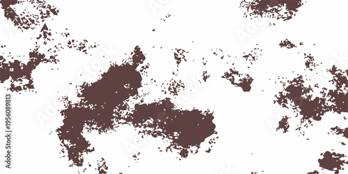 An abstract black ink splatter and grunge paint texture vector design featuring a dirty spray blot and liquid stain frame on an old paper pattern silhouette border