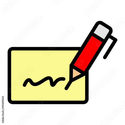 Digital Signature Vector Filled Icon Design