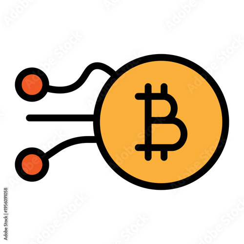Crypto Reward Vector Filled Icon Design
