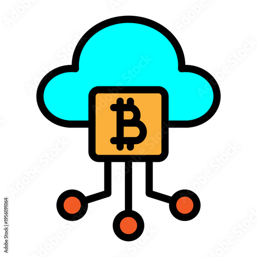 Crypto CloudStorage Vector Filled Icon Design
