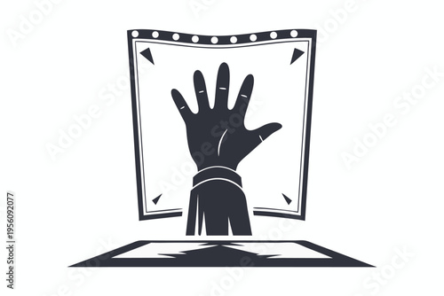 Symbolic black and white illustration of a helping hand reaching out to offer support and aid.