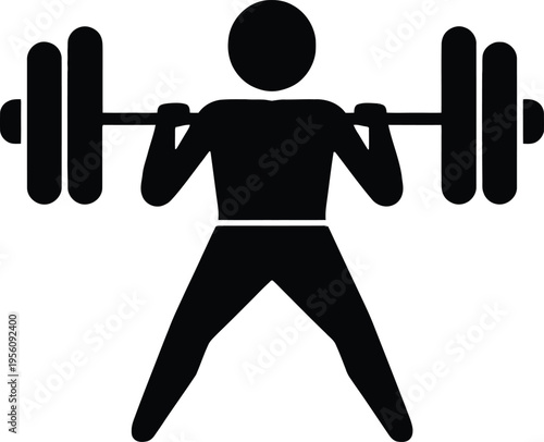 A powerful silhouette of a strong athlete performing heavy barbell weightlifting training at the gym to build muscle and body strength during an intense fitness workout