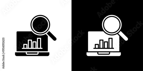Data Analytics Icon Sheet Black And White