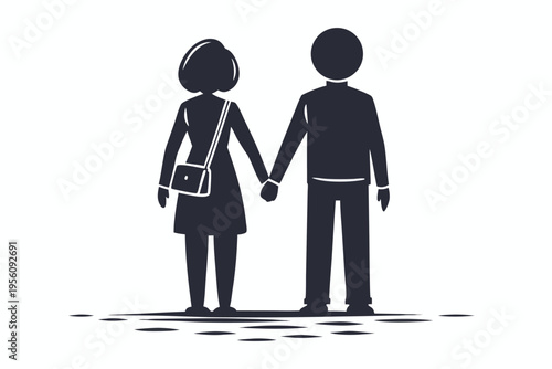 Elegant minimalist vector graphic of hands holding, symbolizing trust, connection, and mutual support.