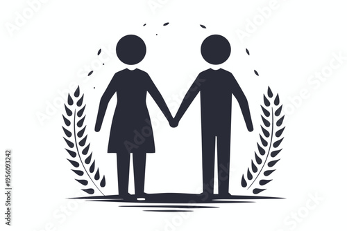 Minimalist line illustration of hands holding, conveying support, unity, and a strong human connection.