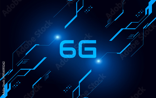 concept of technology 6G mobile network , New generation telecommunication, high-speed mobile Internet,	
