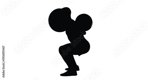 Silhouette of fit person lifting weights, exercising with dumbbell in gym or home workout setting, strong and healthy lifestyle