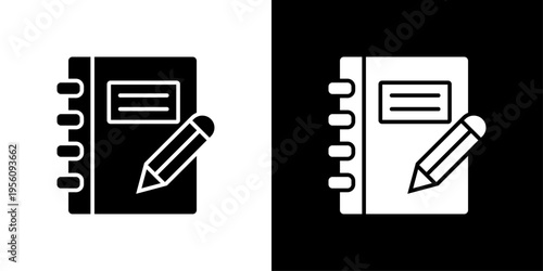 Notebook Icon Sheet Black And White