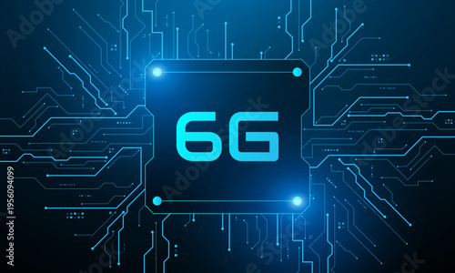 concept of technology 6G mobile network , New generation telecommunication, high-speed mobile Internet,	
