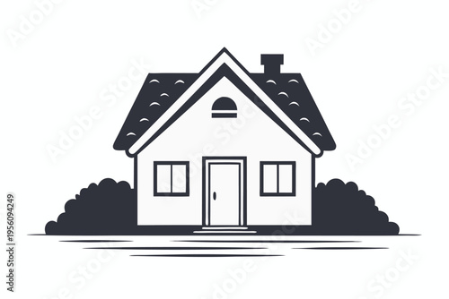 Simple home icon with soft, rounded edges, representing comfort, security, and belonging in a friendly, approachable design.