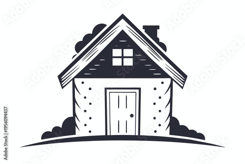 Simple home icon with soft, rounded edges, representing comfort, security, and belonging in a friendly, approachable design.