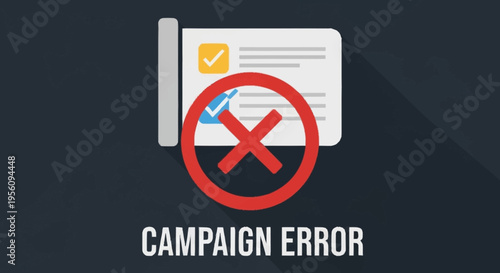 Error message icon for campaign failure.