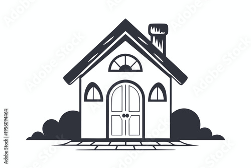 Simple home icon with soft, rounded edges, representing comfort, security, and belonging in a friendly, approachable design.