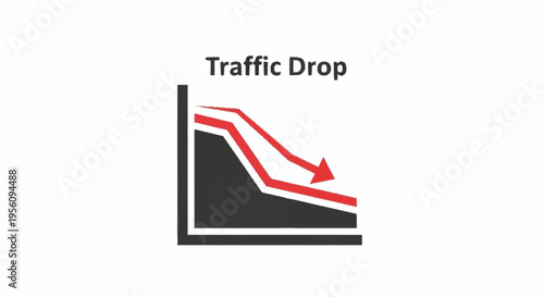 A graph showing a traffic drop.