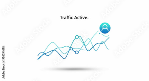 Line graph showing traffic activity increasing.