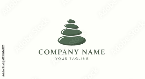 A green stone pyramid company logo.