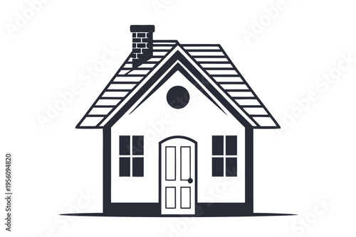 Friendly rounded home icon, vector illustration perfect for real estate agents and property websites.