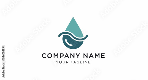 Company logo template with water droplet.
