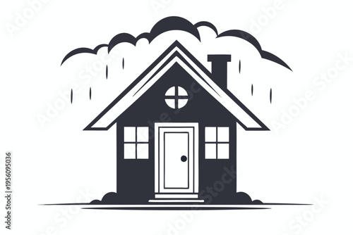 Sweet rounded home icon, vector illustration for family housing and community projects.