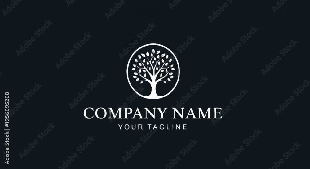 Fototapeta premium Company logo template with tree symbol.