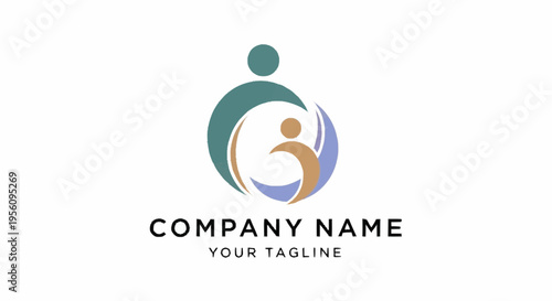 Company logo template with human design.