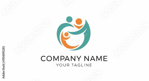 Company logo template with two people.
