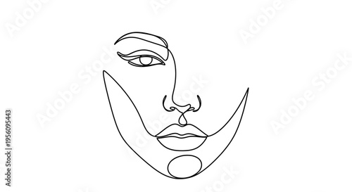 An editable, isolated, svg vector illustration of a woman's face on a white background