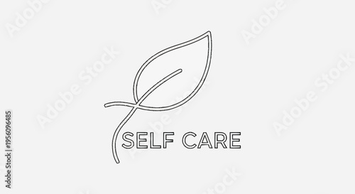Self care logo with leaf symbol.