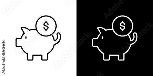 Savings Icon Sheet Black And White