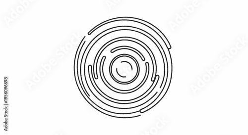 A minimalist line art circular maze design.