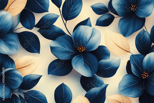 Elegant Floral Animation with Muted Dark Teal and Black