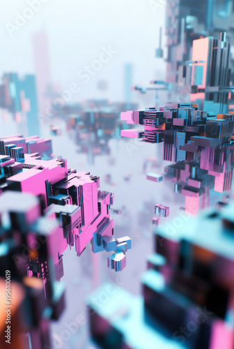 Surreal abstract dreamscape, fragmented realities, floating structures, ethereal fog ( (3)