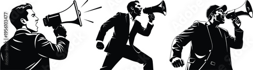 Three men with axes in hand