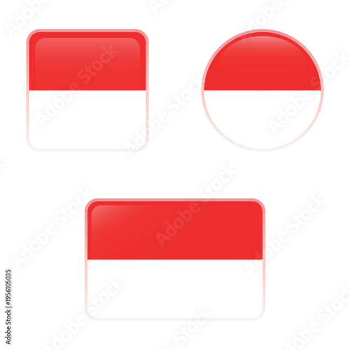 Free Download Indonesia glossy icons set, national flag of the Indonesia - GFXLoad