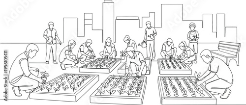 people working in a market