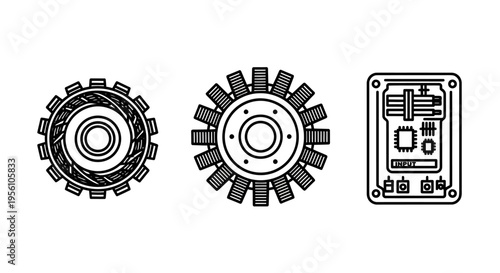 Detailed view of mechanical gears.