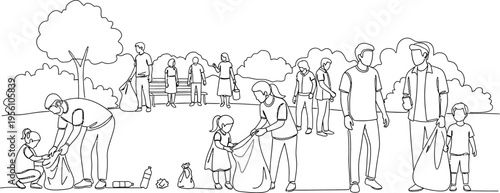 people in park, outdoor scene