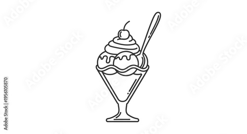 Delicious Ice Cream Sundae Dessert Treat.