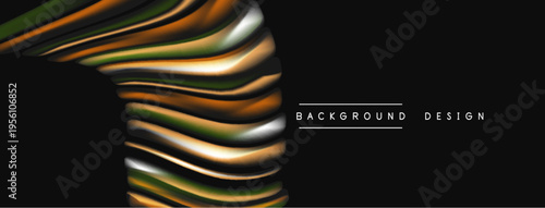 Abstract layers create dynamic flow. Dark background emphasizes vibrant color transitions, modern design element.