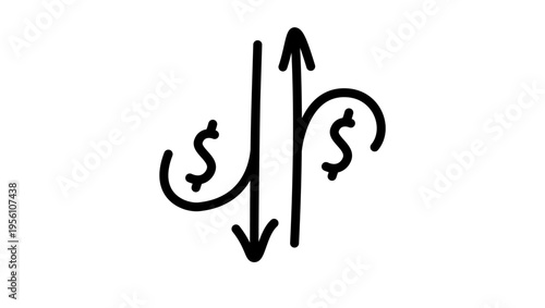 loss symbol, black isolated silhouette