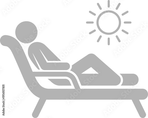 A person reclines on a lounge chair under the sun